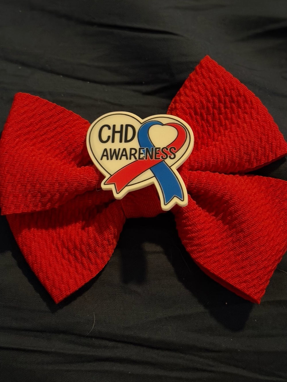 Red Bow with CHD Awareness center